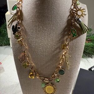 Green Chunky Charm Necklace